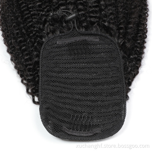 Hanfan Wholesale Long Wavy Ponytail Hair afro kinky curly Drawstring Ponytails Clip in Hairpiece Ponytail for Black women